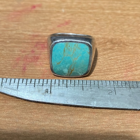 Vintage Peyote Bird amazonite ring in sterling silver setting - Picture 10 of 10